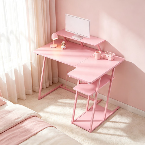 Shaped corner desk computer - l,