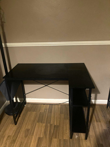 Black shaped corner - l-shaped, desk