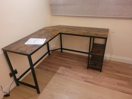 Shaped computer desk - desk, large