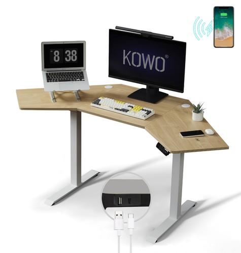Height adjustable corner desk - height,