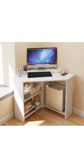 White wood office - white, desk