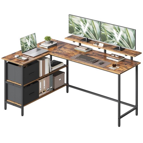 Shaped desk with spacious - shaped,