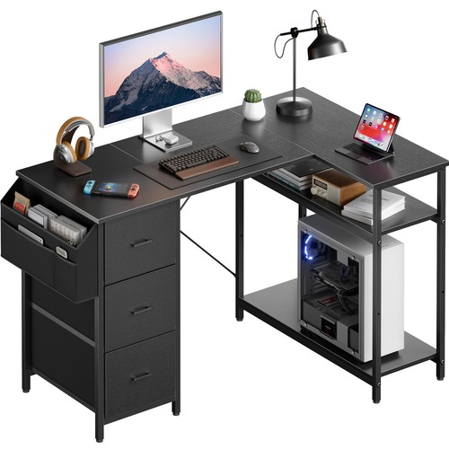 Shaped computer desk with 3 - l,