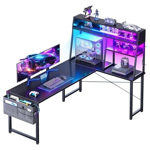 Shaped gaming desk with - l,