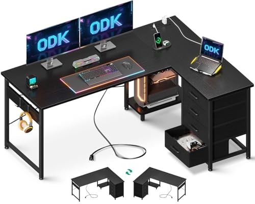 Shaped corner computer desk - l,