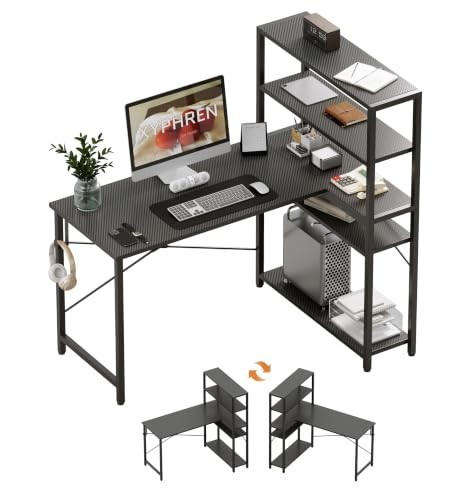 Shaped computer desk with - desk,