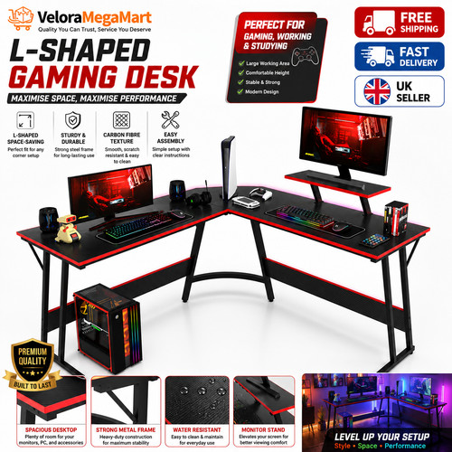 Shaped corner gaming desk - corner,