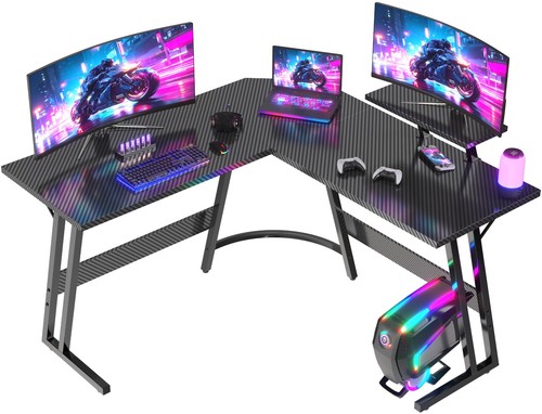 Shaped gaming desk with - desk,
