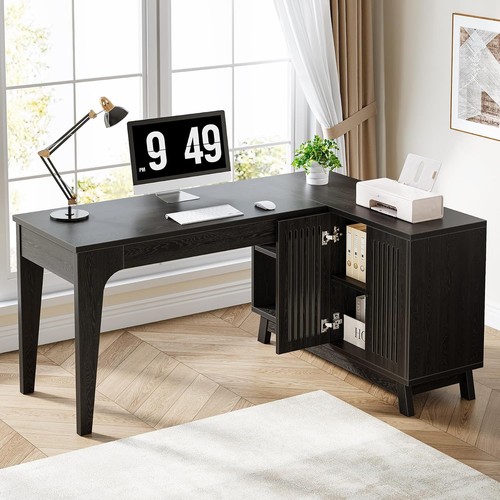 Modern l shaped desk - 57'', l-shaped