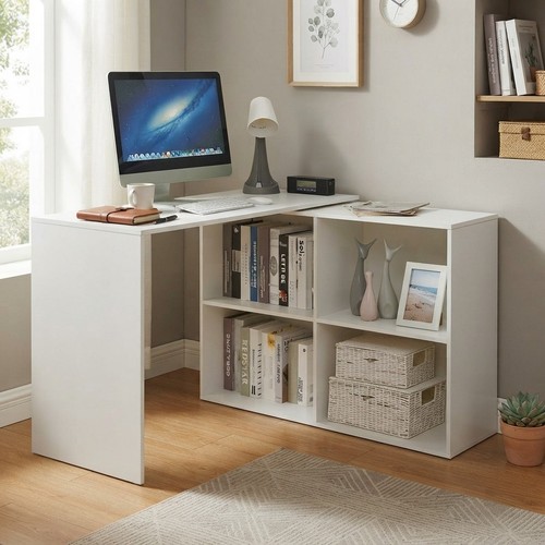 Stylish white shaped - white, corner